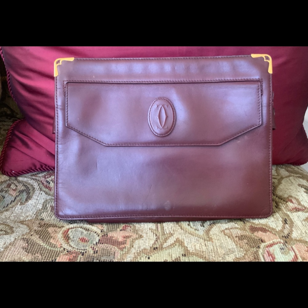 Authentic Vintage Cartier MustLine Bordeaux Clutch